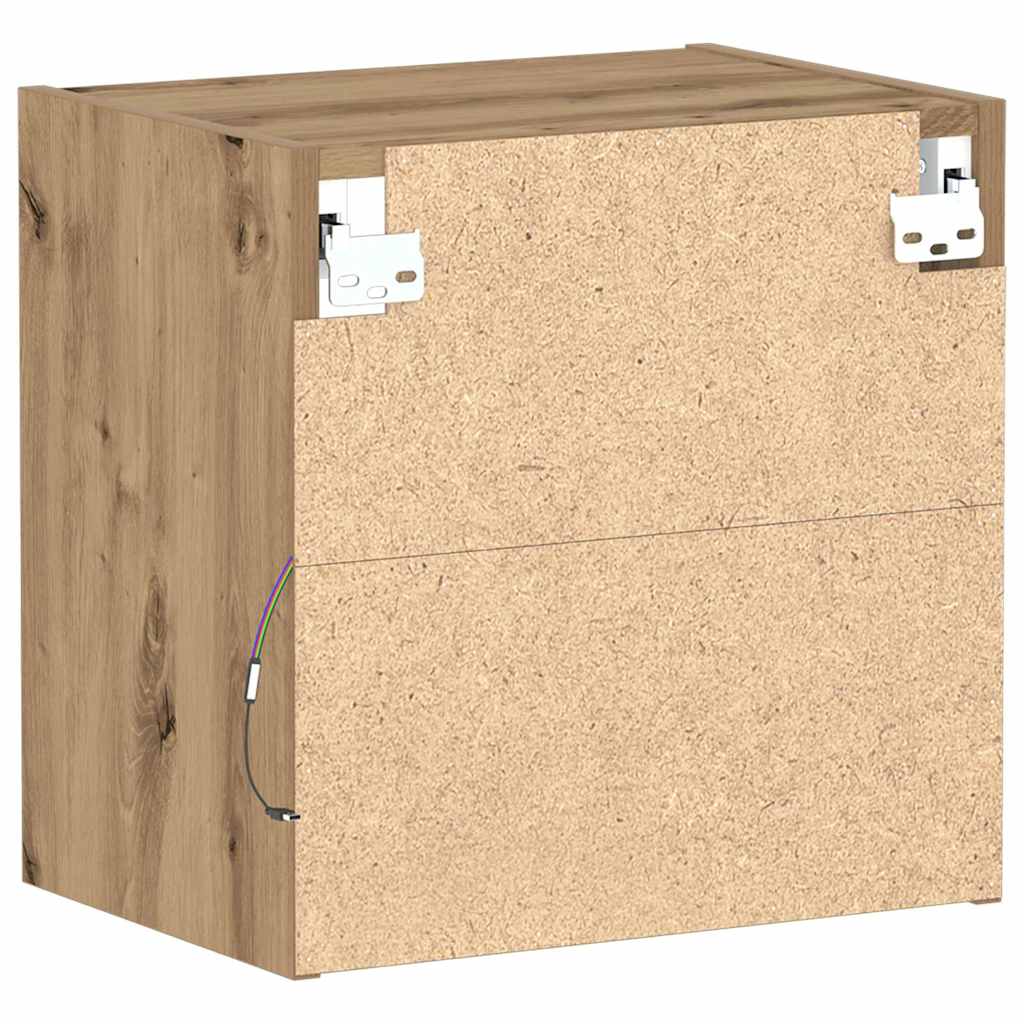 vidaXL Schwimmendes Regal mit LED-Licht Braun 40 x 28,5 x 40 cm
