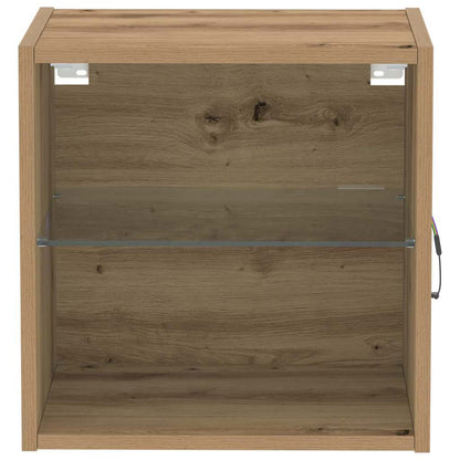 vidaXL Schwimmendes Regal mit LED-Licht Braun 40 x 28,5 x 40 cm