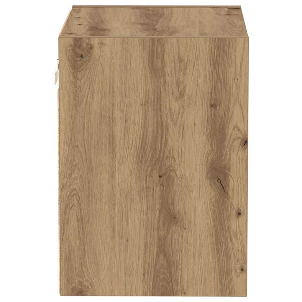 Schwimmendes Regal mit LED-Licht 2 pcs Braun 40 x 28,5 x 40 cm