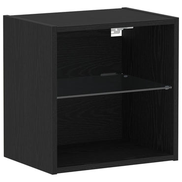 vidaXL Schwimmendes Regal mit LED-Licht Schwarz 40 x 28,5 x 40 cm