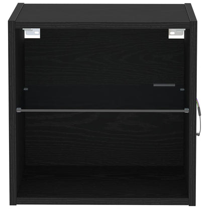 Schwimmendes Regal mit LED-Licht Schwarz 40 x 28,5 x 40 cm