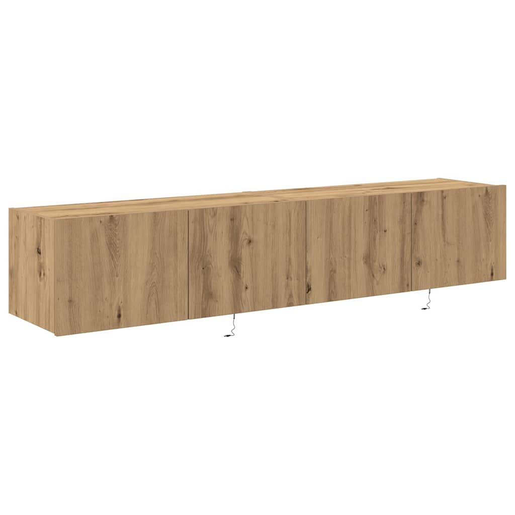 TV-Wandschrank Wandmontiert 2 pcs Artisan-Eiche 80 x 35 x 31 cm
