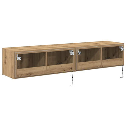 TV-Wandschrank Wandmontiert 2 pcs Artisan-Eiche 80 x 35 x 31 cm