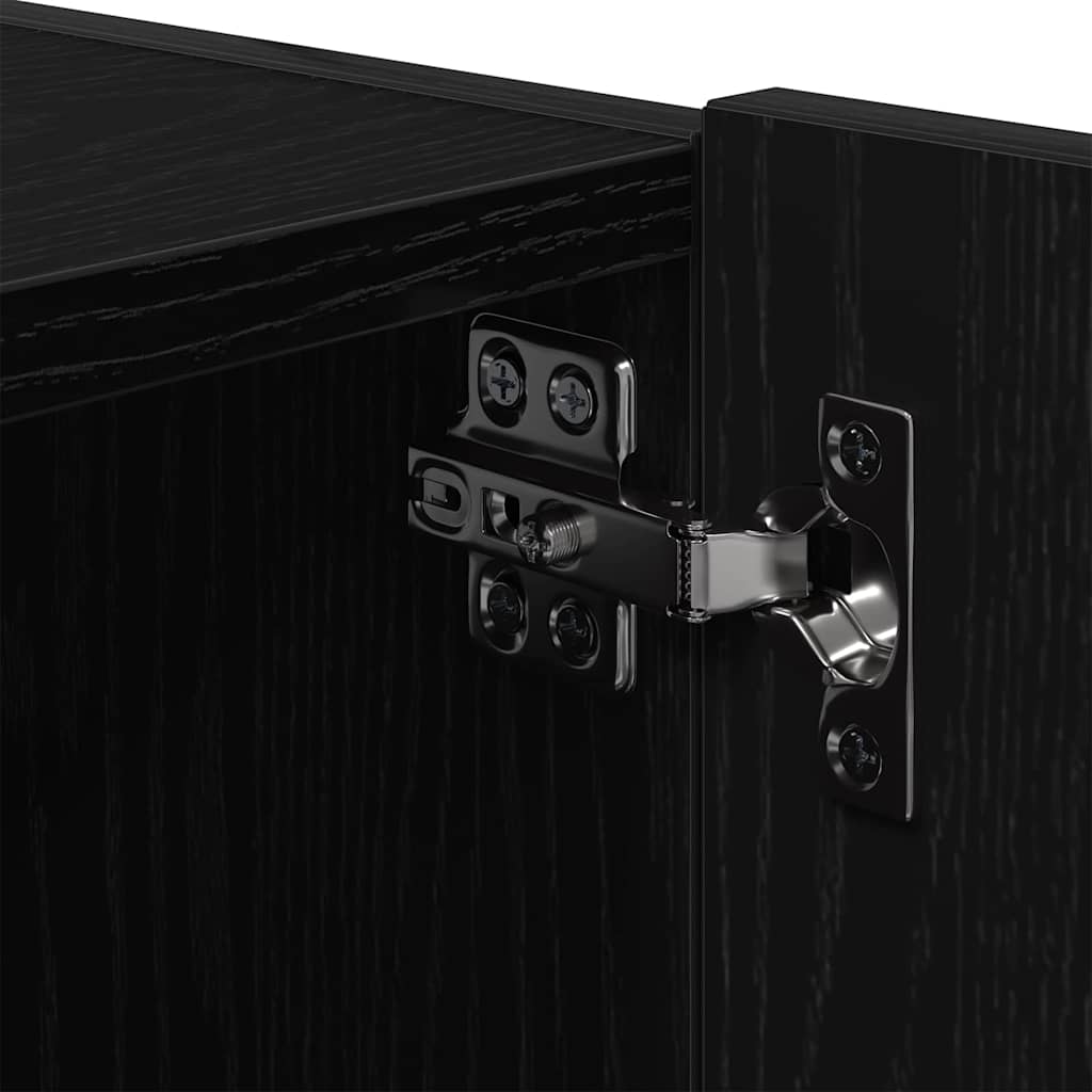 TV-Wandschrank 2 pcs Schwarz Eichen-Optik 80 x 35 x 31 cm