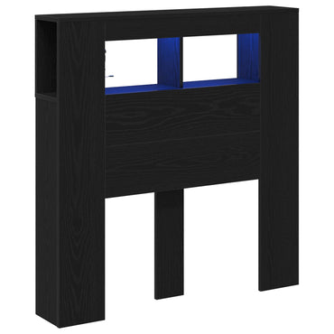 vidaXL LED Kopfteil Schwarz Eichen-Optik 100 x 18,5 x 103,5 cm