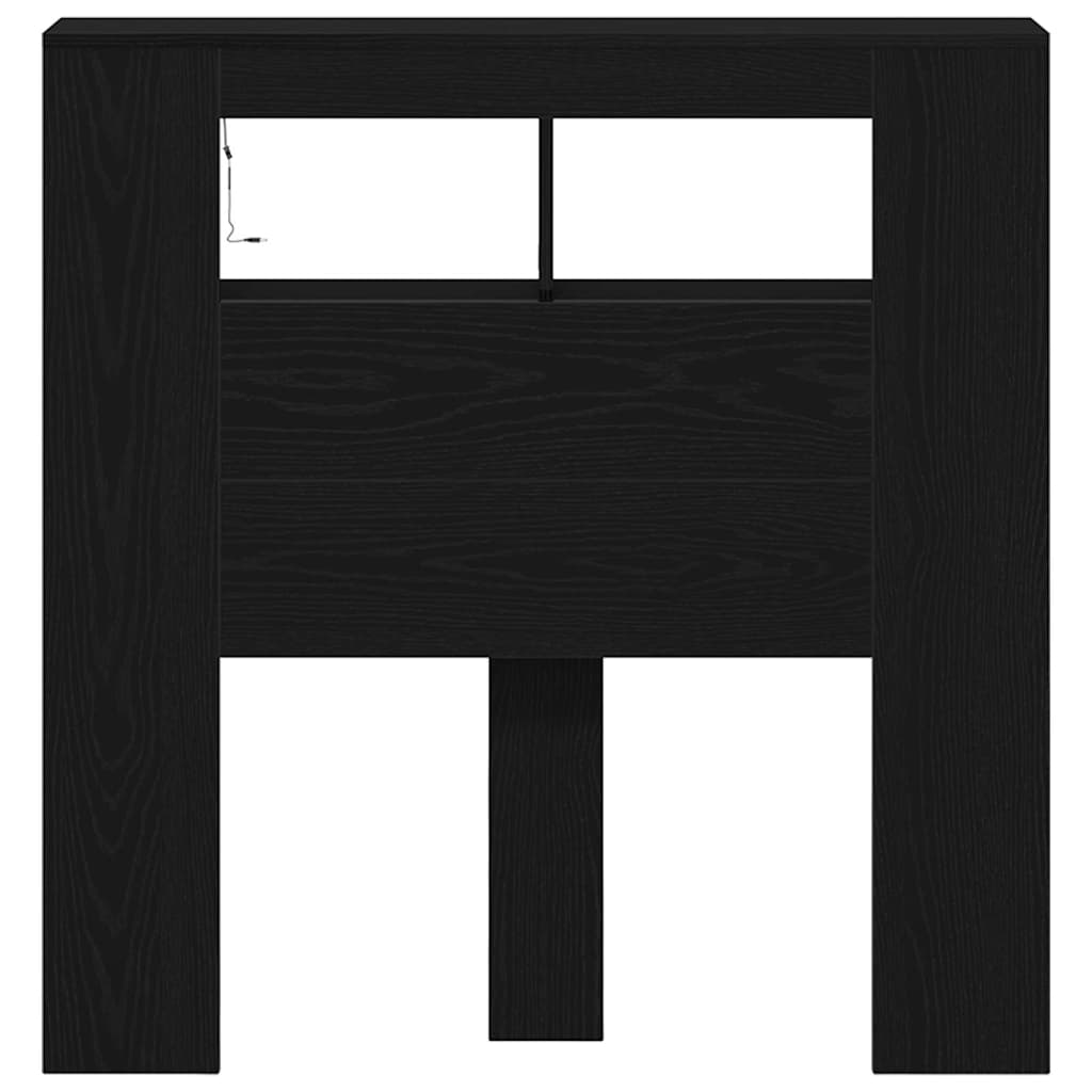 LED Kopfteil Schwarz Eichen-Optik 100 x 18,5 x 103,5 cm