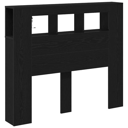 vidaXL LED Kopfteil Schwarz Eichen-Optik 120 x 18,5 x 103,5 cm