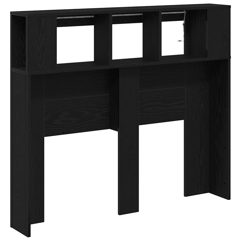 vidaXL LED Kopfteil Schwarz Eichen-Optik 120 x 18,5 x 103,5 cm