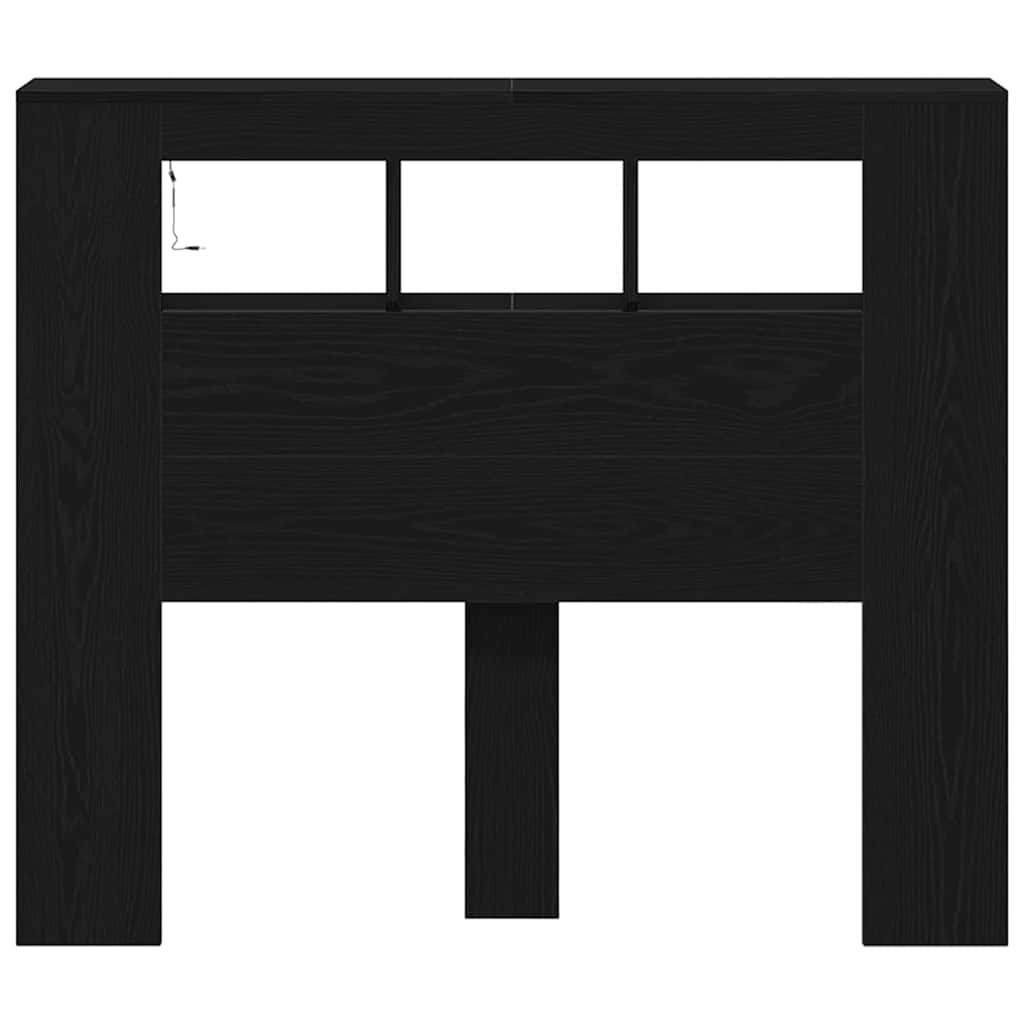 vidaXL LED Kopfteil Schwarz Eichen-Optik 120 x 18,5 x 103,5 cm