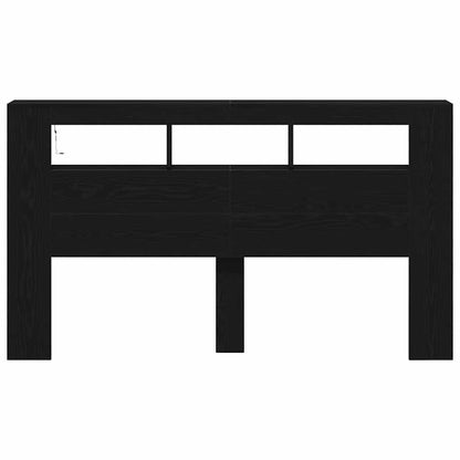 LED Kopfteil Schwarz Eichen-Optik 180 x 18,5 x 103,5 cm