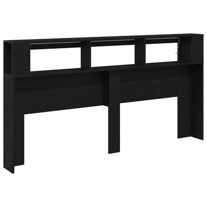vidaXL LED Kopfteil Schwarz Eichen-Optik 200 x 18,5 x 103,5 cm