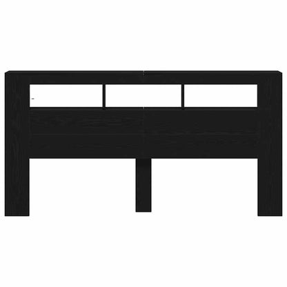 vidaXL LED Kopfteil Schwarz Eichen-Optik 200 x 18,5 x 103,5 cm