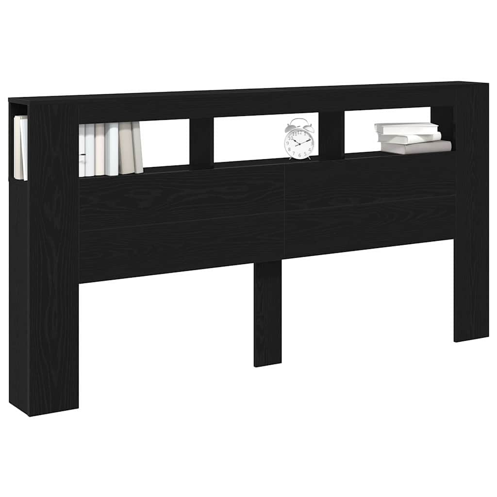 vidaXL LED Kopfteil Schwarz Eichen-Optik 200 x 18,5 x 103,5 cm