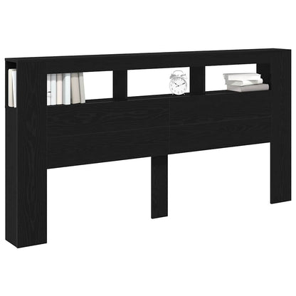 vidaXL LED Kopfteil Schwarz Eichen-Optik 200 x 18,5 x 103,5 cm