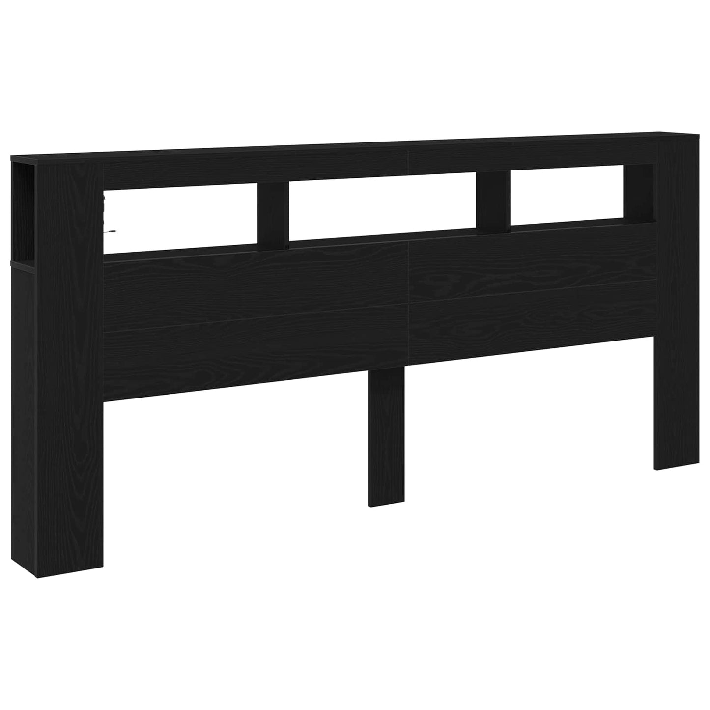 vidaXL LED Kopfteil Schwarz Eichen-Optik 220 x 18,5 x 103,5 cm