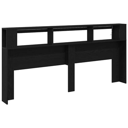 vidaXL LED Kopfteil Schwarz Eichen-Optik 220 x 18,5 x 103,5 cm