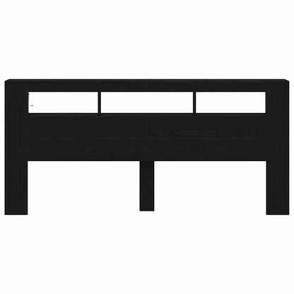 vidaXL LED Kopfteil Schwarz Eichen-Optik 220 x 18,5 x 103,5 cm