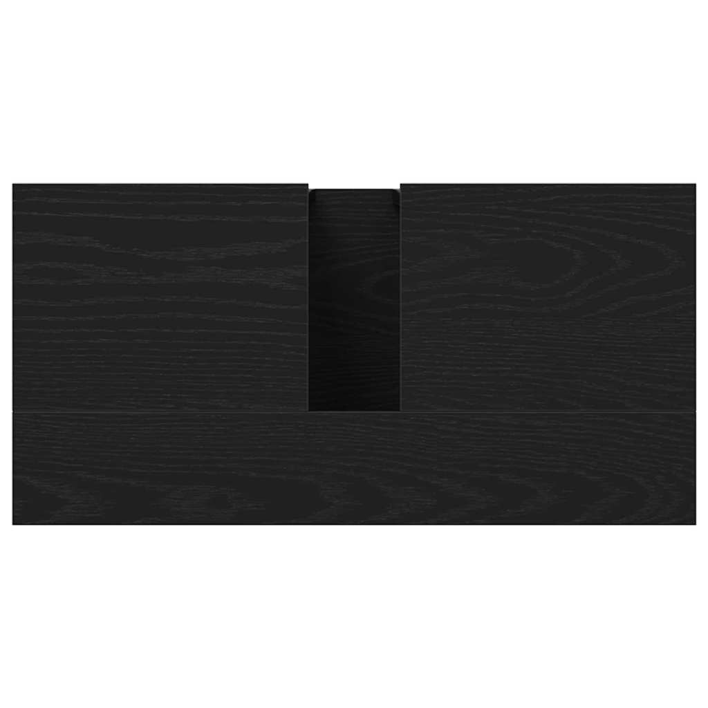 Waschbeckenschrank mit Tür Schwarz Eichen-Optik 60 x 30 x 60 cm