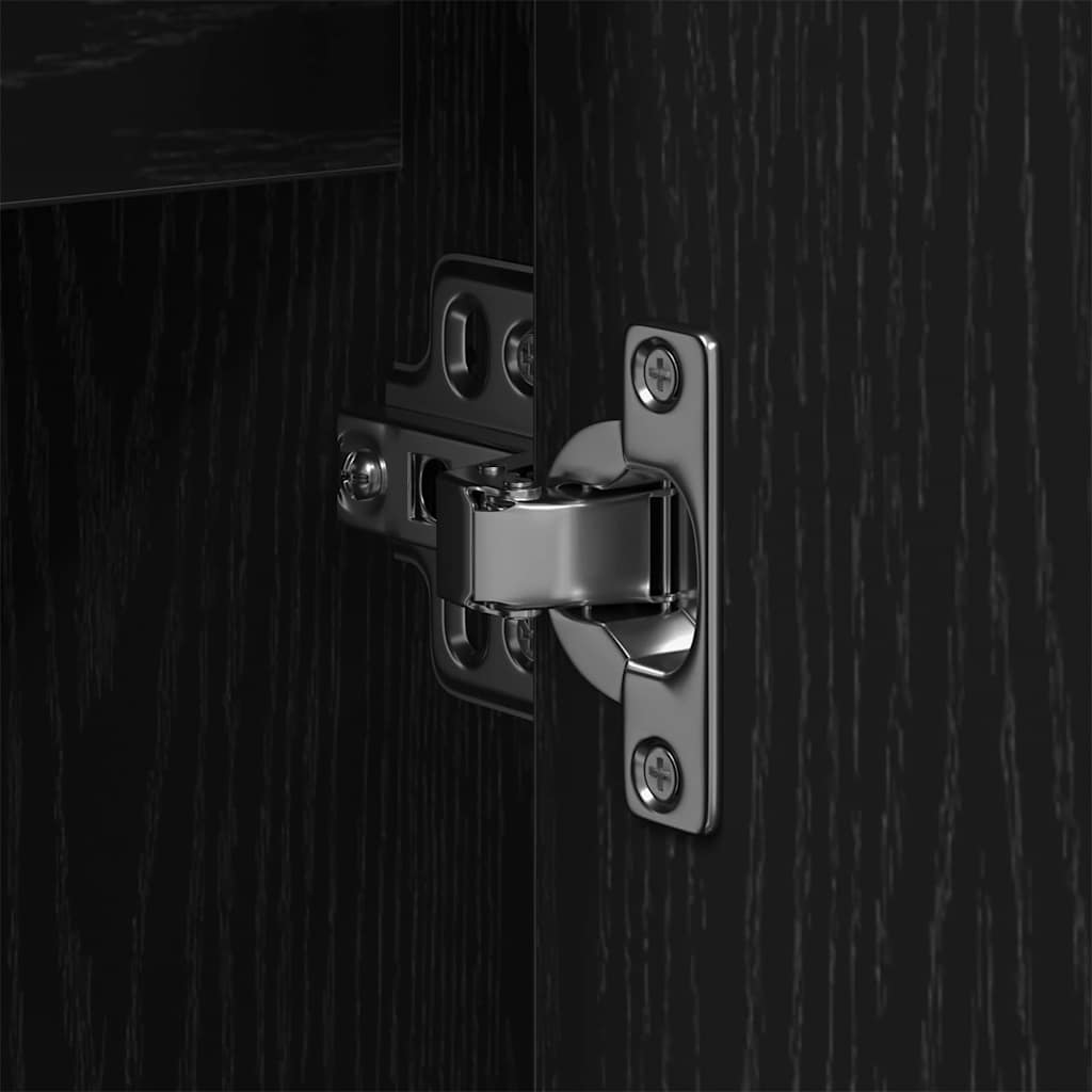 vidaXL Waschbeckenschrank mit Tür Schwarz Eichen-Optik 80 x 30 x 60 cm