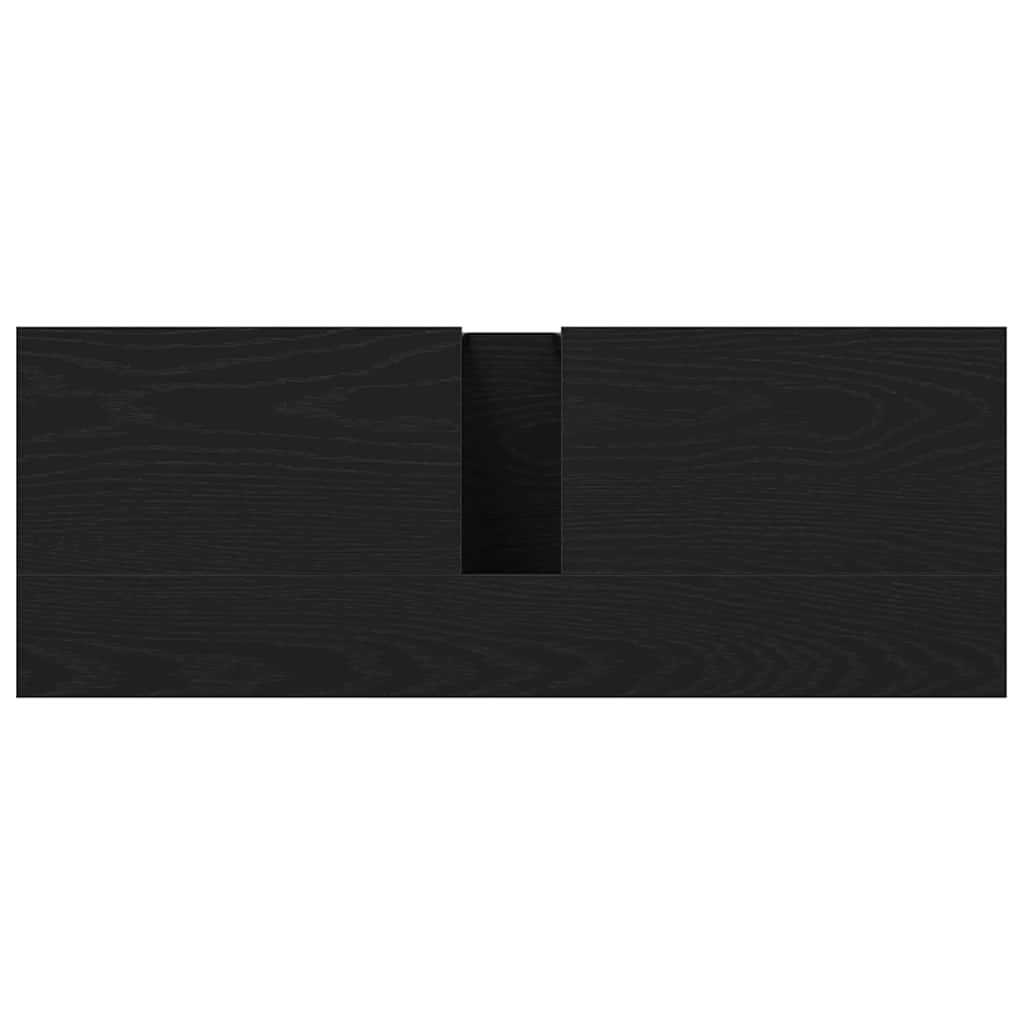 vidaXL Waschbeckenschrank mit Tür Schwarz Eichen-Optik 80 x 30 x 60 cm