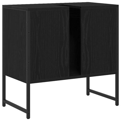Waschbeckenschrank mit Tür Schwarz Eichen-Optik 60 x 30 x 60 cm