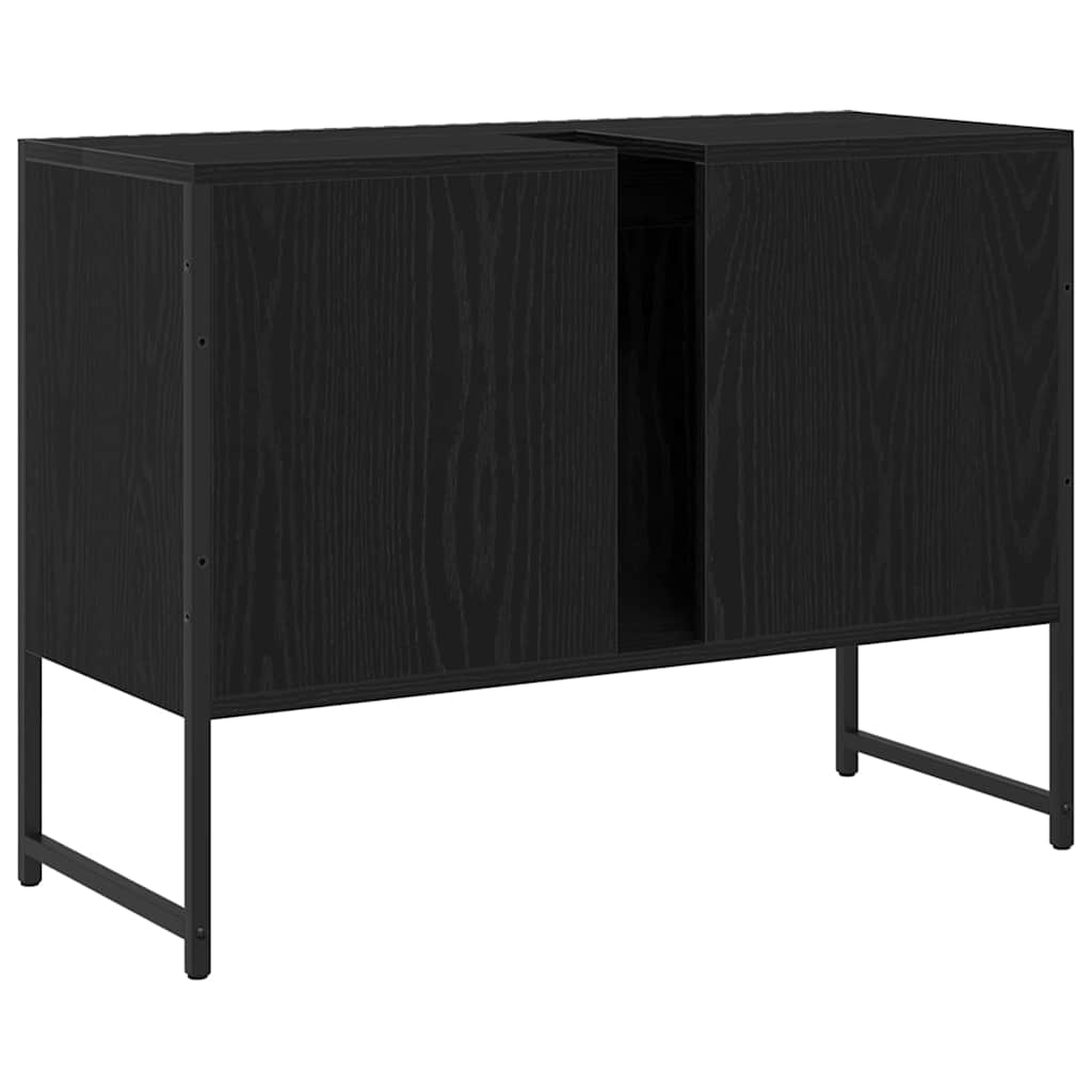 Waschbeckenschrank mit Tür Schwarz Eichen-Optik 80 x 30 x 60 cm