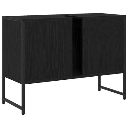 Waschbeckenschrank mit Tür Schwarz Eichen-Optik 80 x 30 x 60 cm