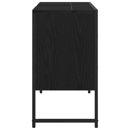 Waschbeckenschrank mit Tür Schwarz Eichen-Optik 80 x 30 x 60 cm