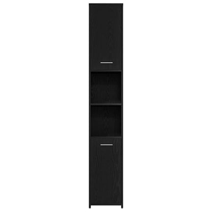 vidaXL Badschrank Schwarz Eichen-Optik 30x30x183,5 cm Holzwerkstoff