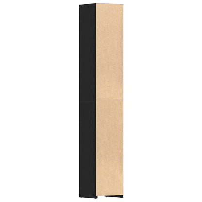 vidaXL Badschrank Schwarz Eichen-Optik 30x30x183,5 cm Holzwerkstoff