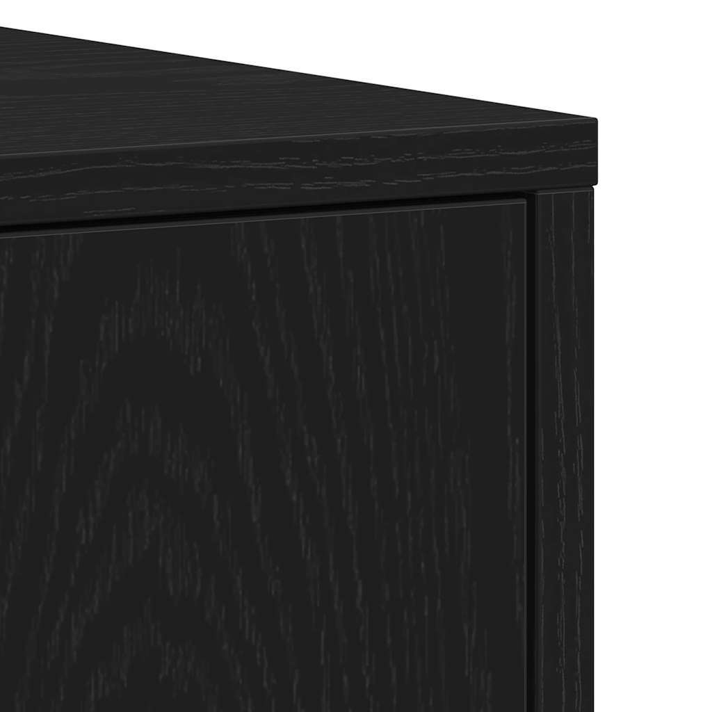 vidaXL Badschrank Schwarz Eichen-Optik 30x30x183,5 cm Holzwerkstoff