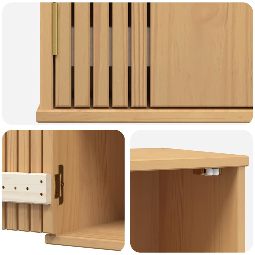 vidaXL Badezimmerschrank Olden Braun 35 x 30 x 55 cm Massivholz Kiefer