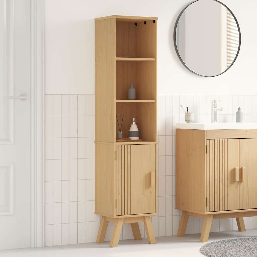 vidaXL Meuble de salle de bain avec étagère Olden Marron 35 x 30 x 159 cm