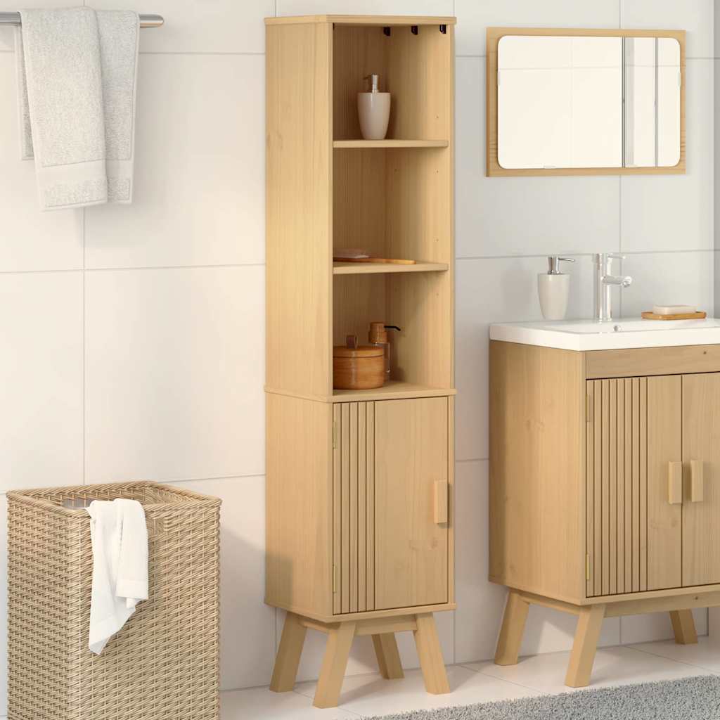 vidaXL Meuble de salle de bain avec étagère Olden Marron 35 x 30 x 159 cm