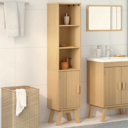 vidaXL Meuble de salle de bain avec étagère Olden Marron 35 x 30 x 159 cm