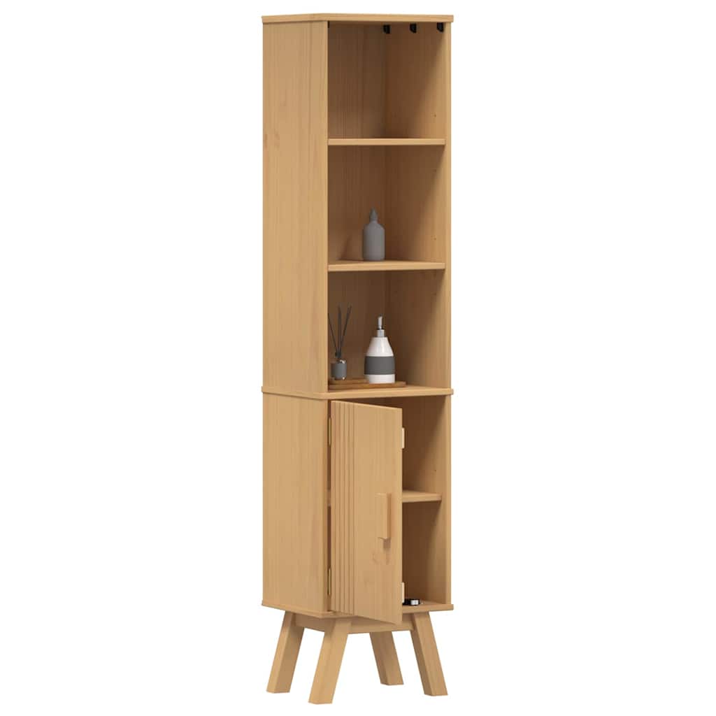 vidaXL Meuble de salle de bain avec étagère Olden Marron 35 x 30 x 159 cm
