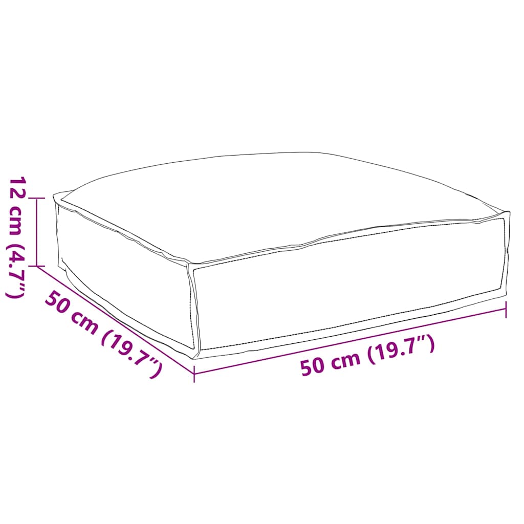 vidaXL Pallet Kissen für geeigneten Sitz Blattmuster 50 x 50 x 12 cm