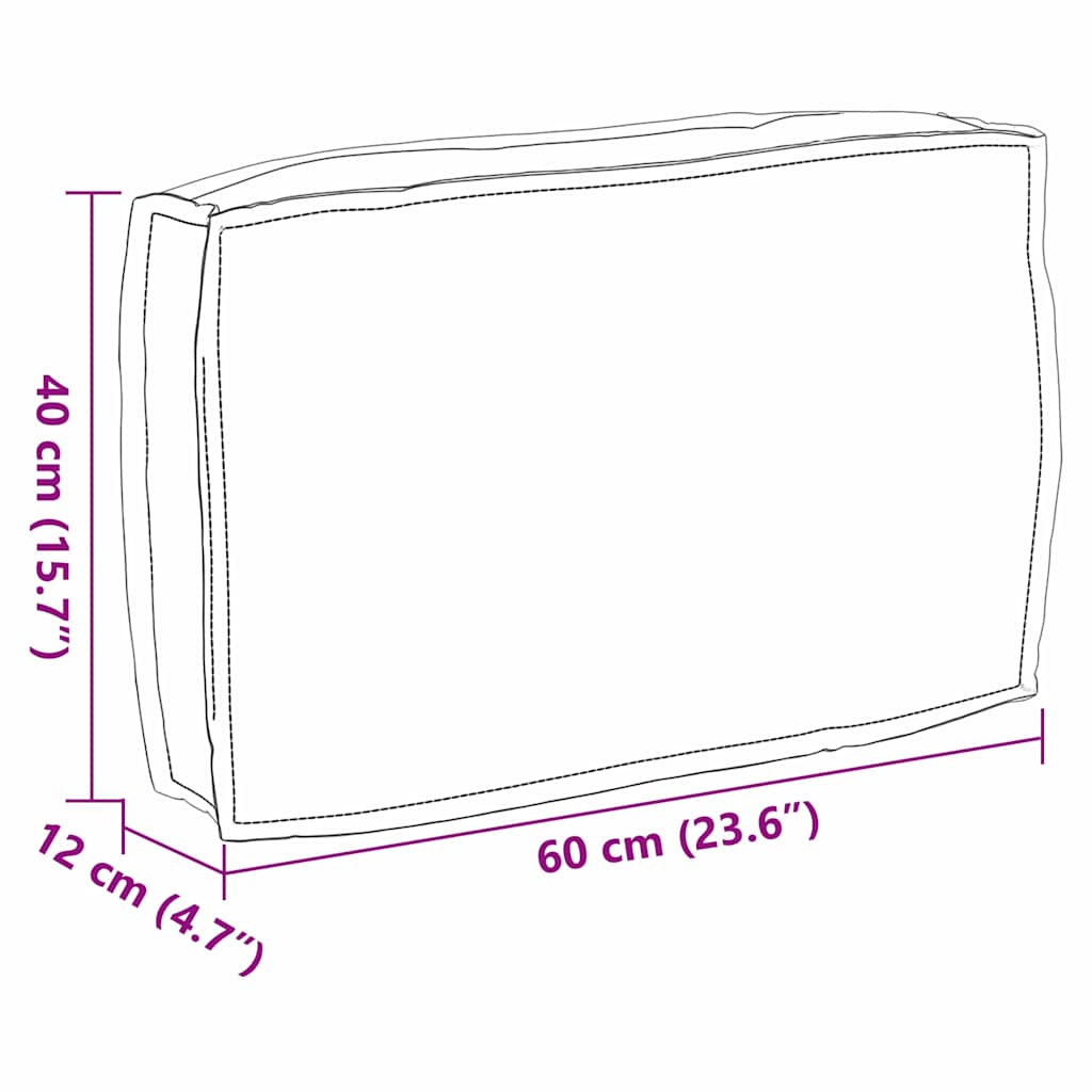 vidaXL Kissen Schwarz 60 x 40 x 12 cm Oxford-Stoff
