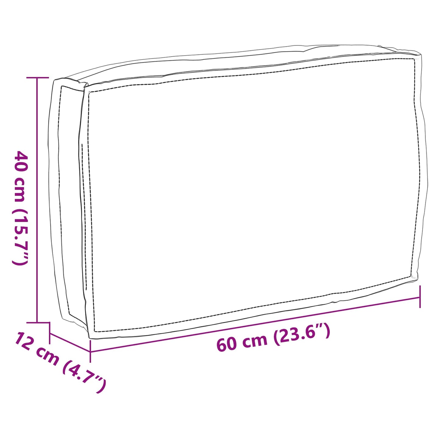 vidaXL Kissen Weinrot 60 x 40 x 12 cm Oxford-Stoff