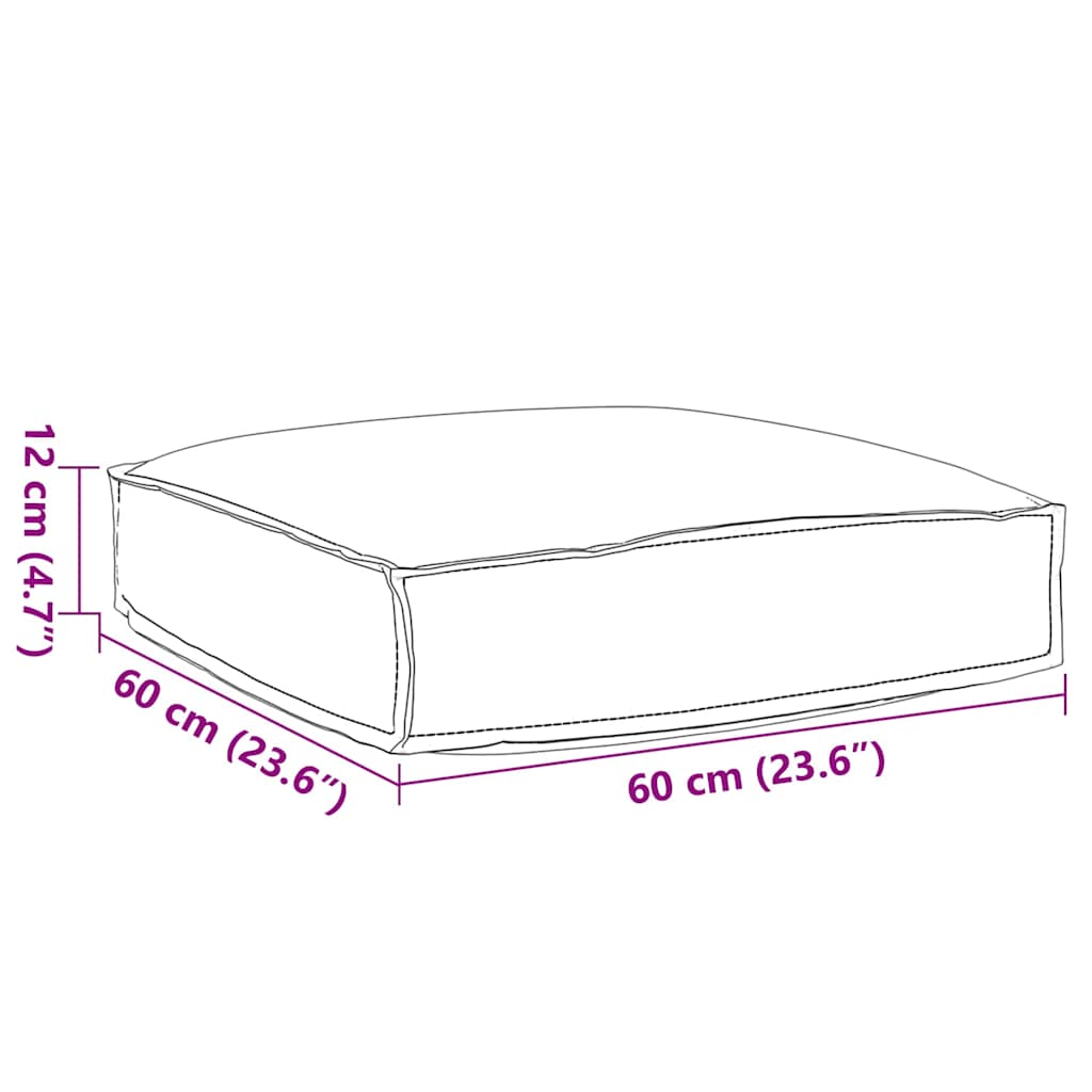 vidaXL Palettkissen für geeigneten Sitz Königsblau 60 x 60 x 12 cm
