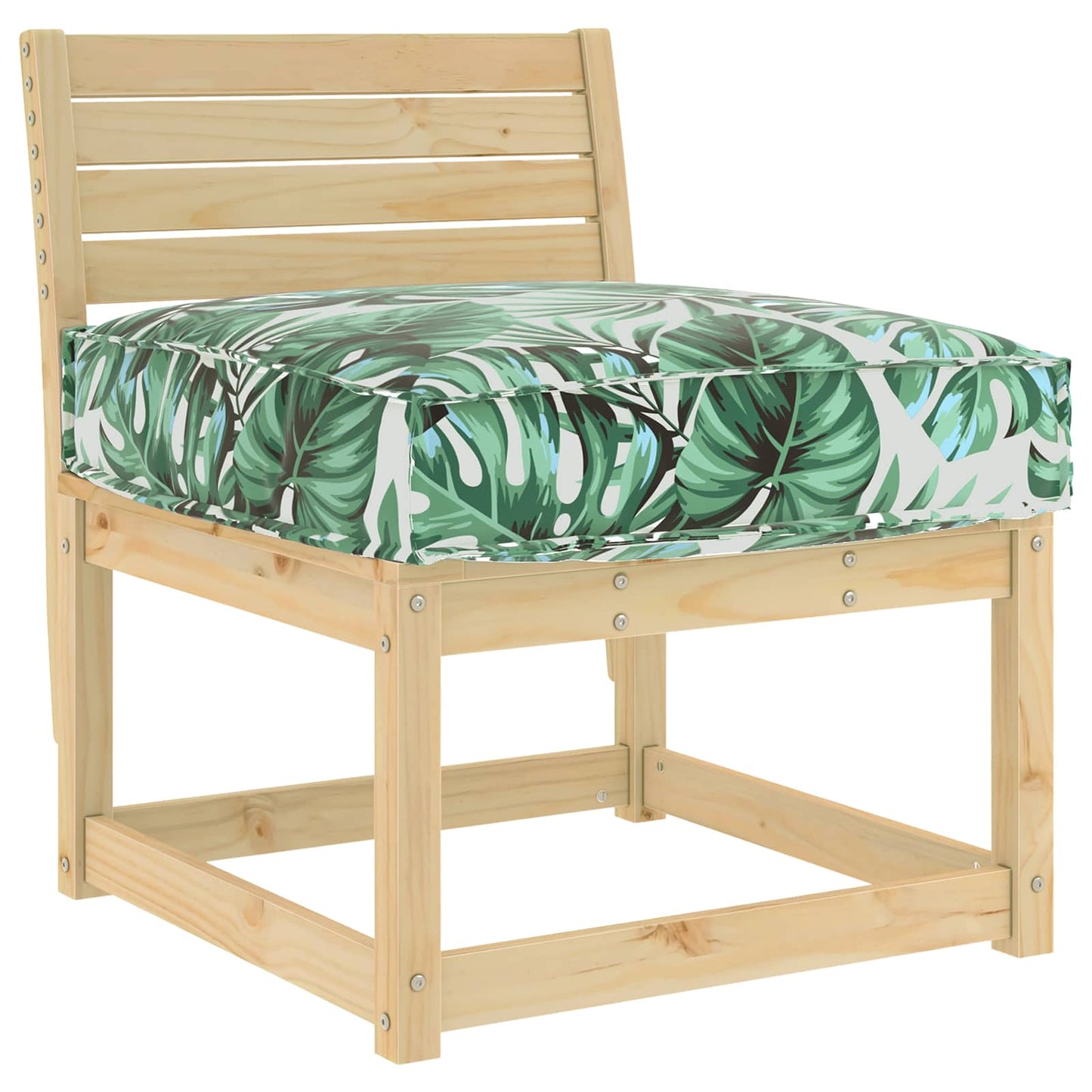 vidaXL Coussin de palette d'assise Motif feuilles 60 x 60 x 12 cm