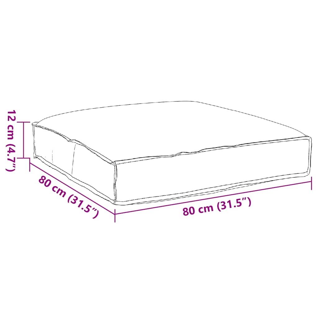 Coussin de palette vidaXL pour siège approprié noir 80 x 80 x 12 cm