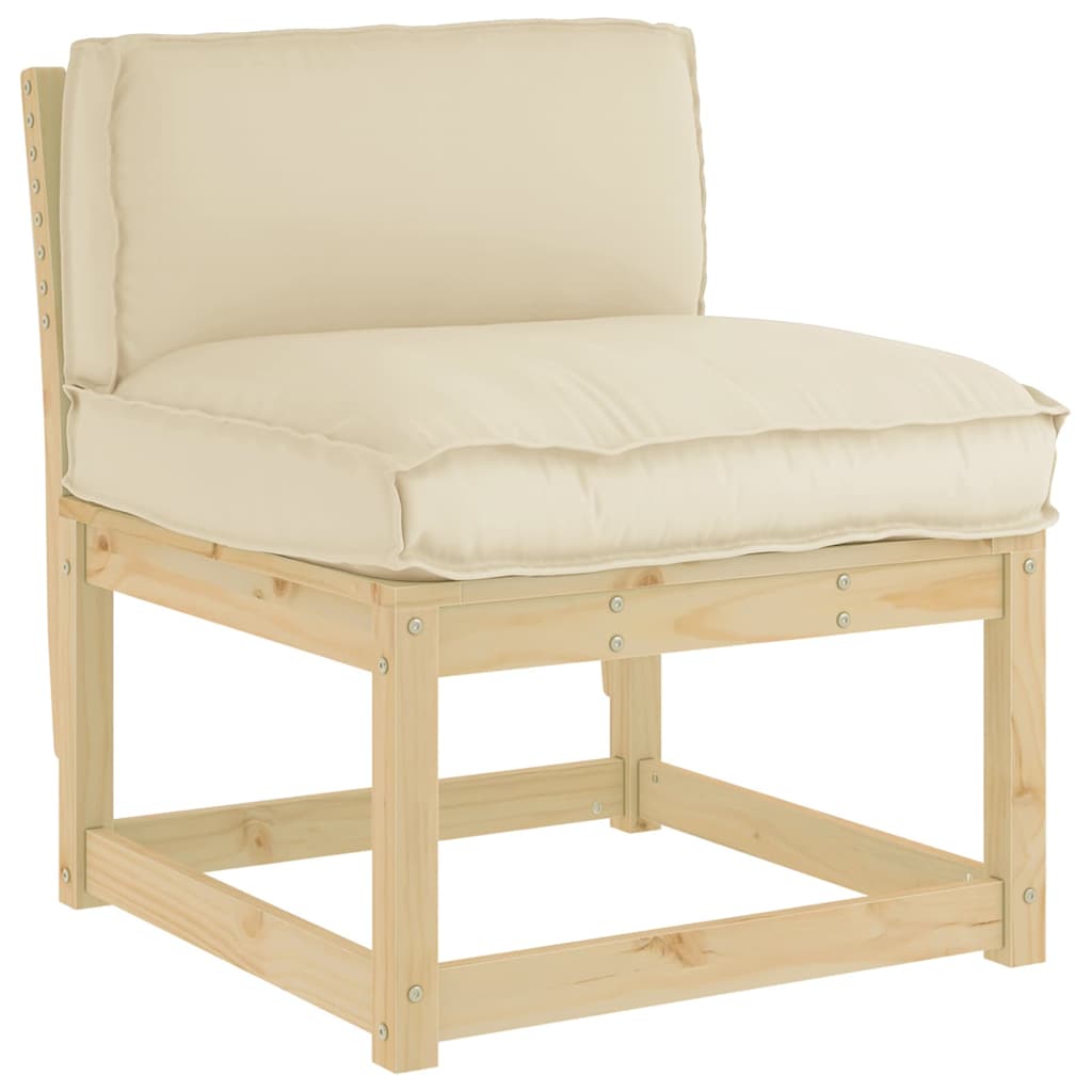 vidaXL Palettenkissen für Rückenlehne mit Kissen Beige 80 x 40 x 12 cm