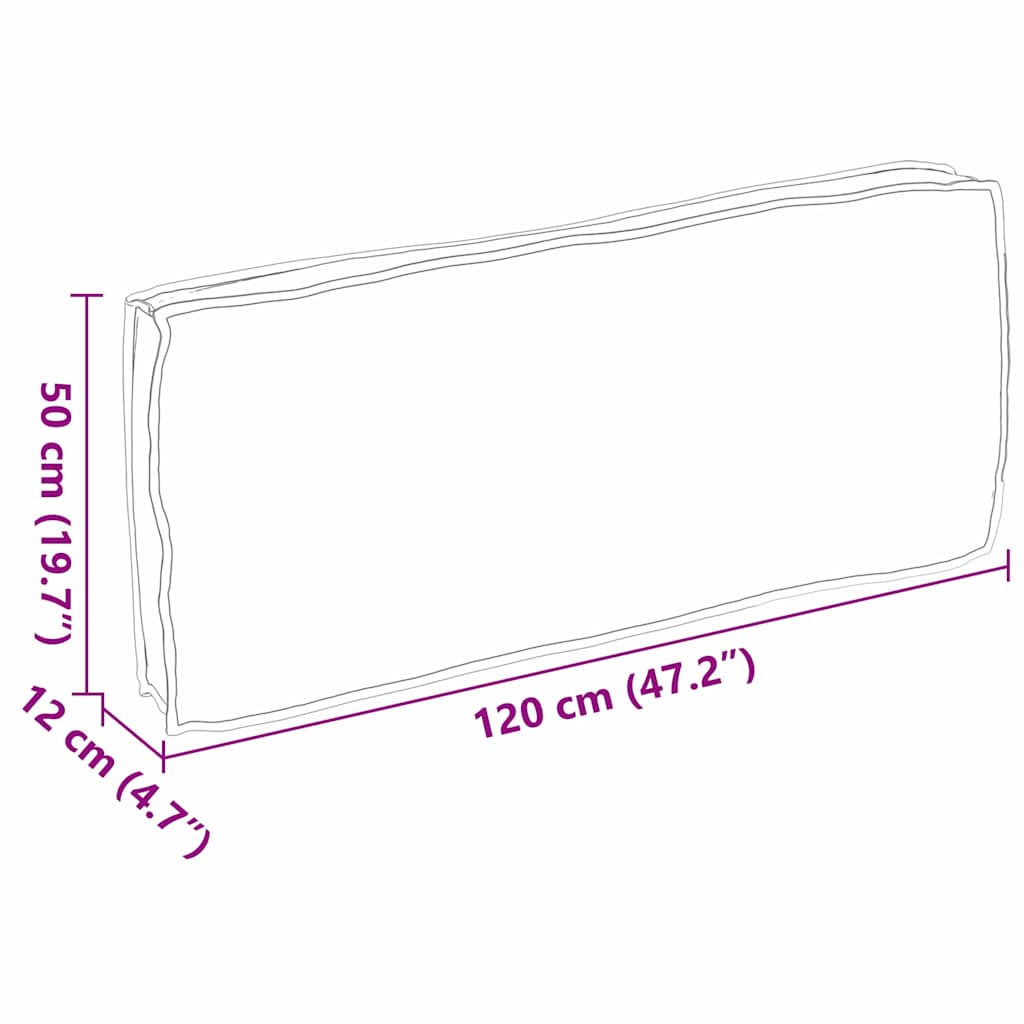 vidaXL Kissen Grau 120 x 50 x 12 cm Oxford-Stoff