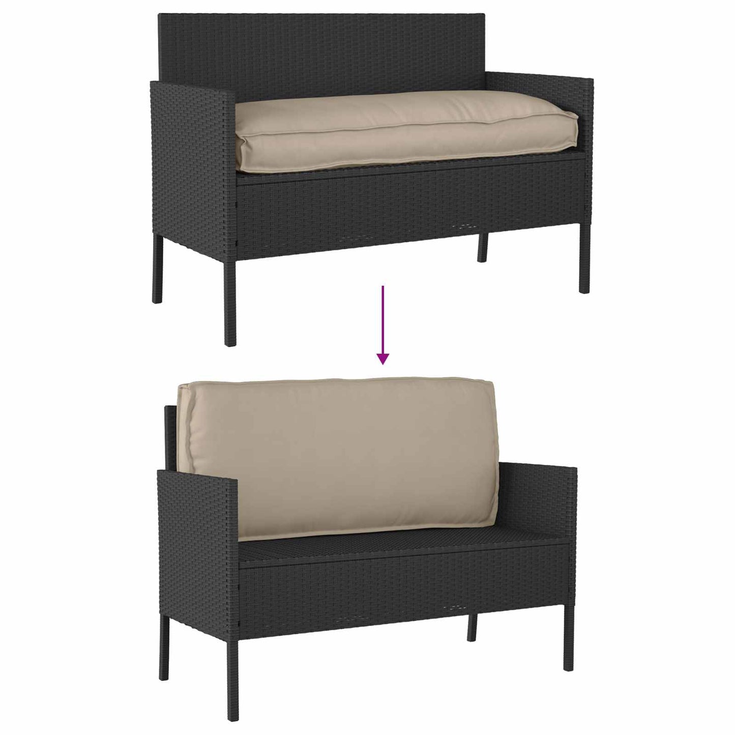 vidaXL Palettencushion für geeignet für Sitz- / Rückenlehne Taupe