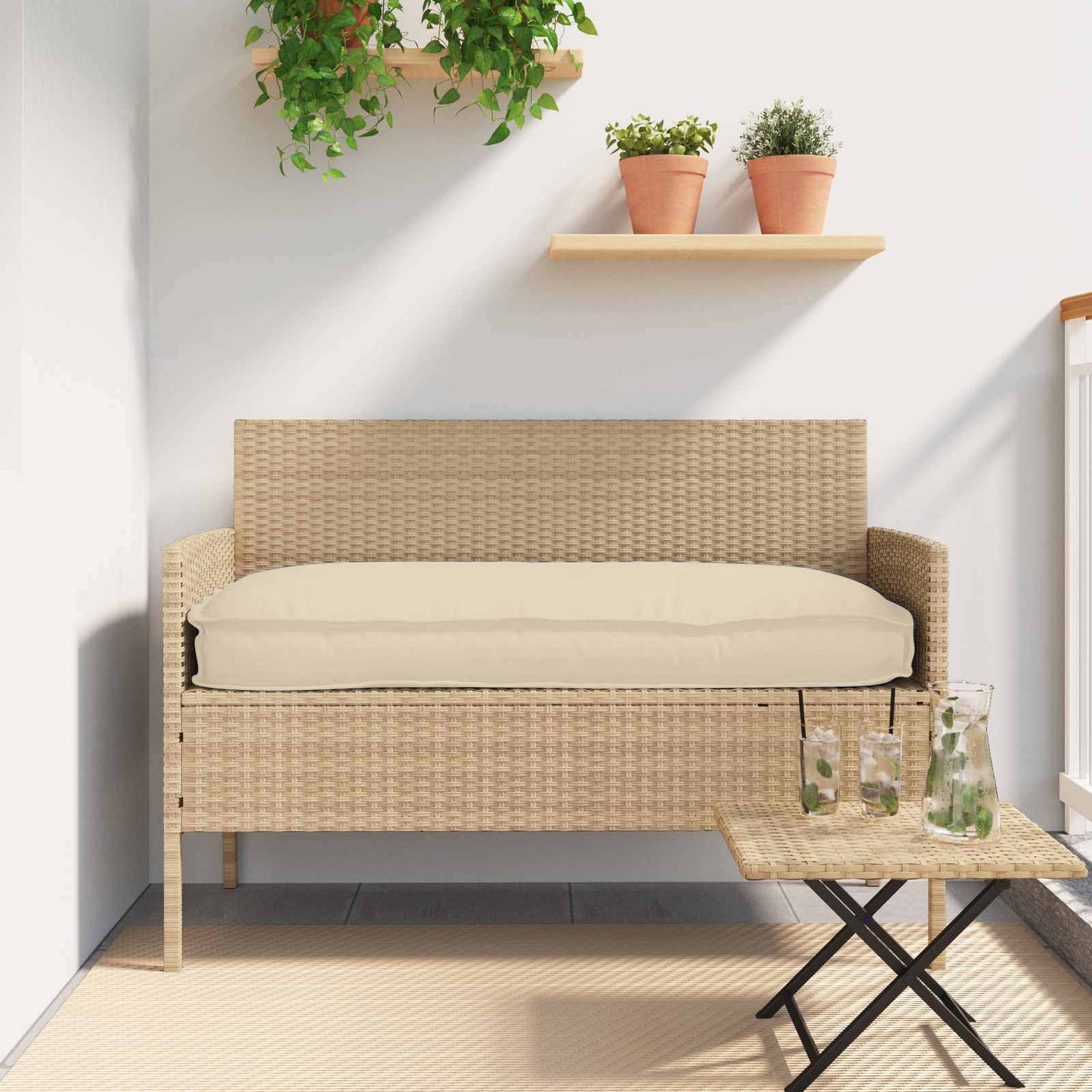vidaXL Palettenkissen für Sitzfläche / Rückenlehne mit Kissen Beige