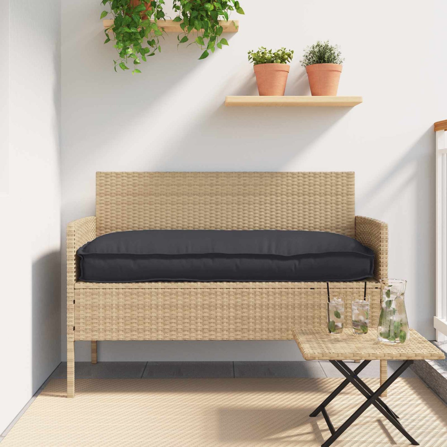vidaXL Palettenkissen für Sitzfläche / Rückenlehne mit Kissen Schwarz