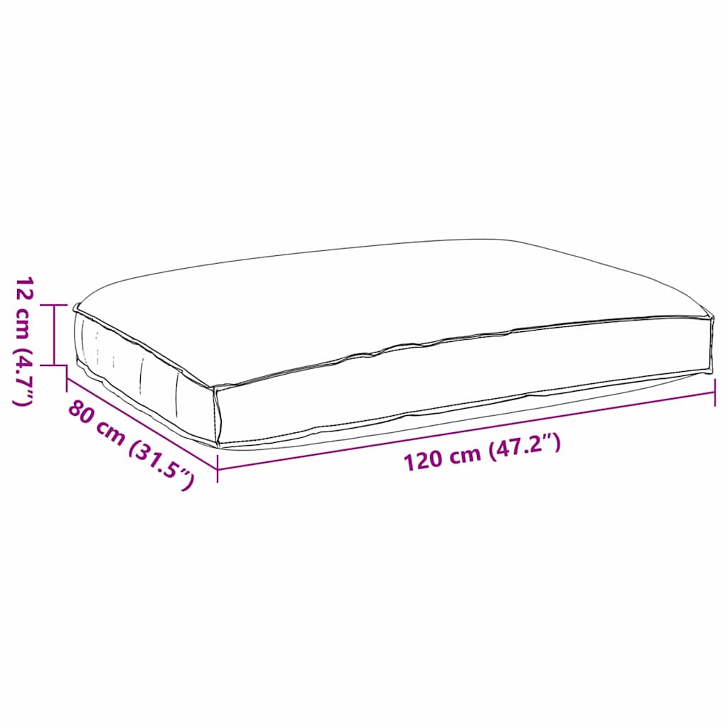 Kissen Weinrot 120 x 80 x 12 cm Oxford-Stoff