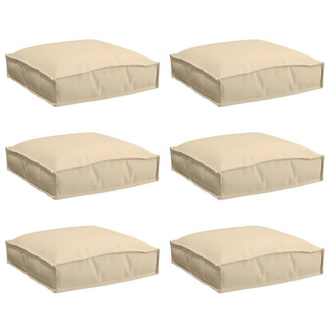 vidaXL Kissen 6 pcs Beige 40 x 40 x 8 cm Oxford-Stoff
