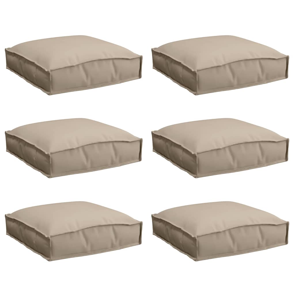 vidaXL Kissen 6 pcs Taupe 40 x 40 x 8 cm Oxford-Stoff